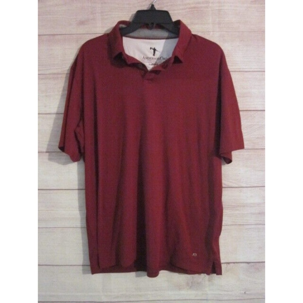 Anderson Ord Golf Polo Shirt Men's Small Short sleeve  Logo Maroon Golf Shirt